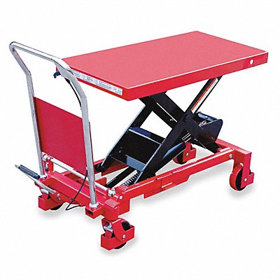 DAYTON 6W804 Scissor Lift Cart 2000 lb Steel Fixed