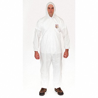 INTERNATIONAL ENVIROGUARD 80152XL Hooded Coverall Elastic White 2XL PK25