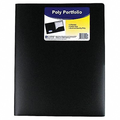 C-LINE PRODUCTS 33951 Poly Portfolio Folder Black PK25
