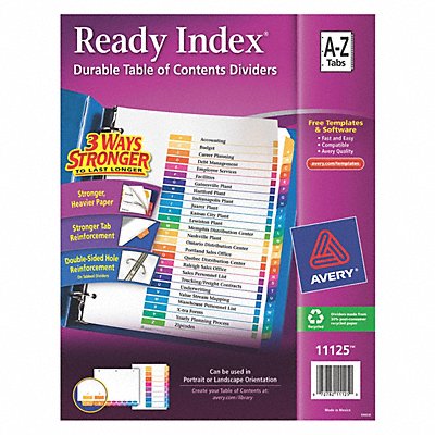 AVERY 7278211125 Binder Divider Preprinted Multicolor