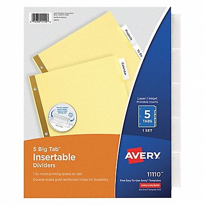 AVERY 7278211110 Binder Divider Insertable Transparent