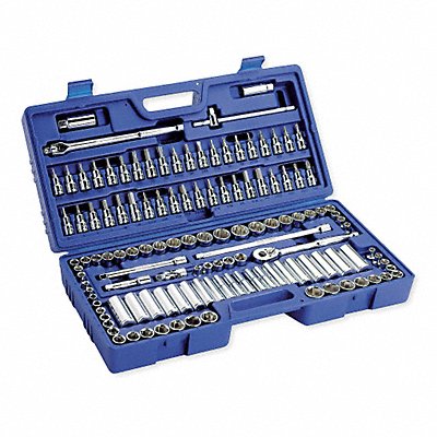 WESTWARD 6XZ82 Socket Wrench Set 3/8 in Dr 125 pc