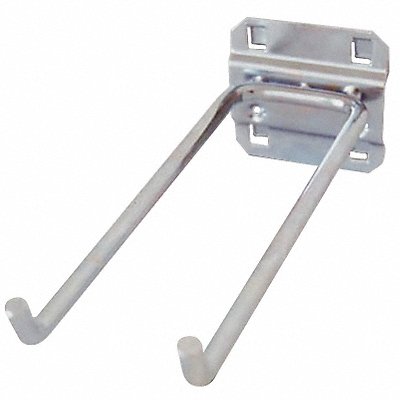 GRAINGER 6YB98 G0540 Double Rod Pegboard Hook 4 1/2 in L PK5