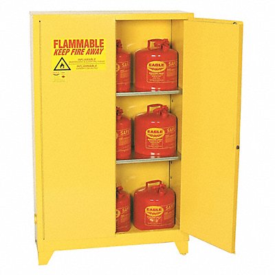 EAGLE 1962XLEGS Flammable Safety Cabinet 60 gal Yellow