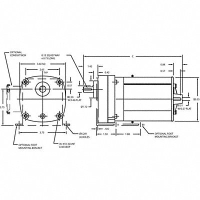 DAYTON 6A197 AC Gearmotor TENV 95RPM 115V AC