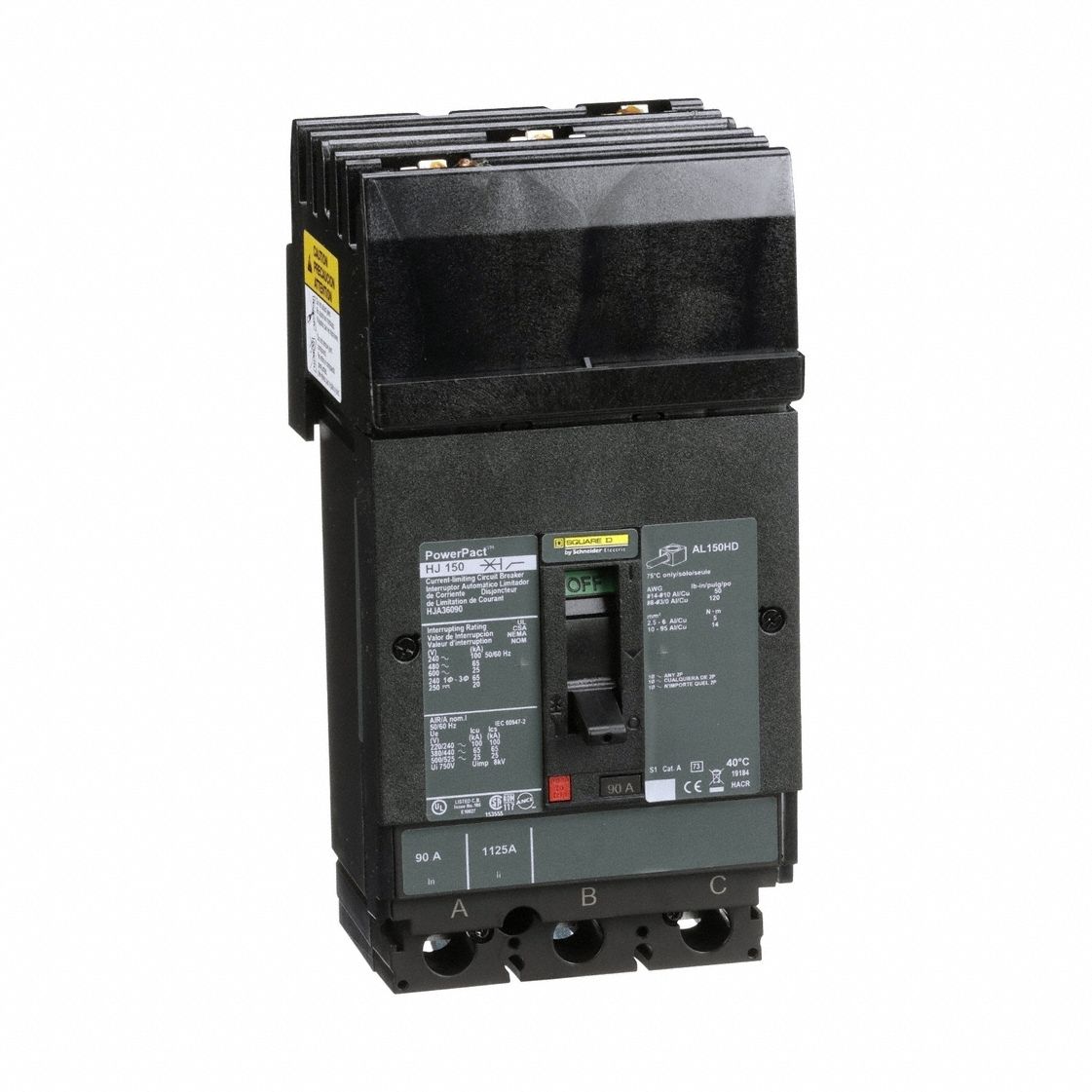 SQUARE D HJA36090 Molded Case Circuit Breaker 600V 90A