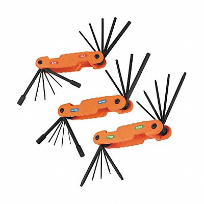 KLEIN TOOLS 70553 Hex Key Set ProFold Met/Torx 31-Key 3-Pc