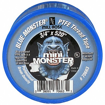 BLUE MONSTER 70663 Thread Sealant Tape 3/4 in Blue 520 in