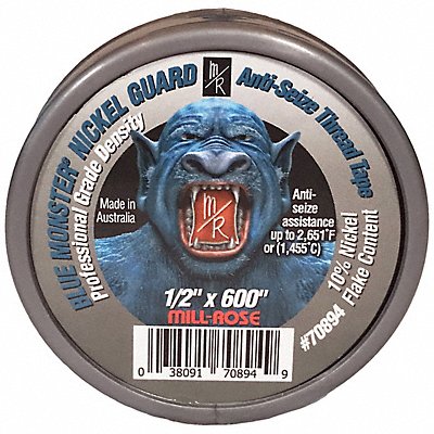 BLUE MONSTER 70894 Anti-Seize Tape 1/2 in Silver 600 in