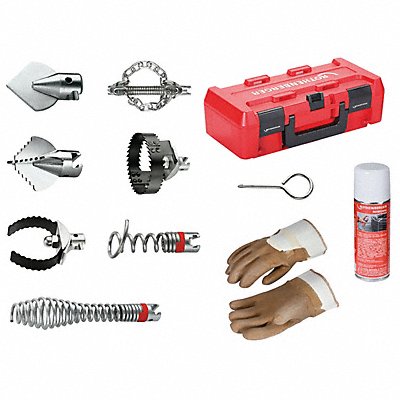 ROTHENBERGER 72938 Drain Cleaning Set 2 Augers 5 Cutters