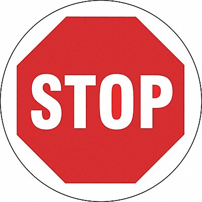 BRADY 97614 Anti-Slip Floor Sign 17 Dia Red/White