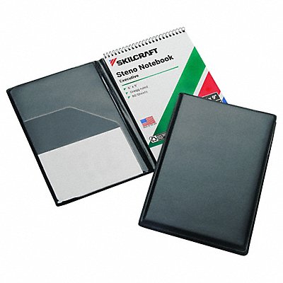 SKILCRAFT 7510010000000 Steno Pad Holder Vinyl Black 9 X 6