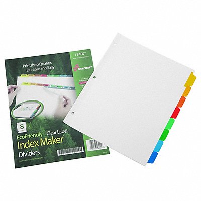 SKILCRAFT 7530020000000 Index Dividers Multicolor 8 Tab