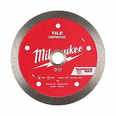 MILWAUKEE 49939205 Diamond Saw Blade Diam 5 Arbor 5/8 7/8