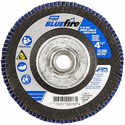 NORTON 77696090086 Flap Disc Zirconia Alumina 4 1/2 dia