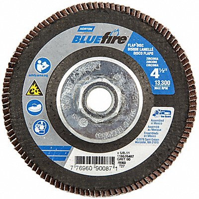 NORTON 77696090087 Flap Disc Zirconia Alumina 4 1/2 dia