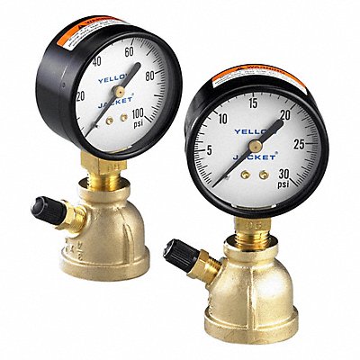 YELLOW JACKET 78080 Gas Pressure Test Kit 7 in Case D.