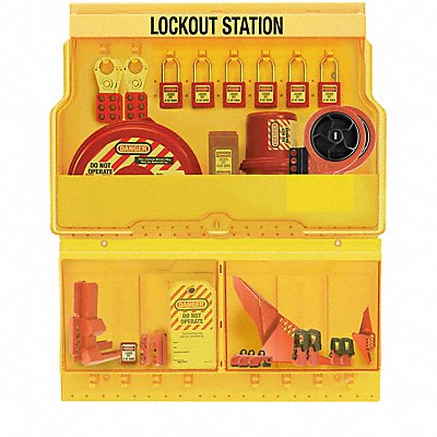 MASTER LOCK S1900VE410PRE Deluxe Lockout Station Plastic Yellow