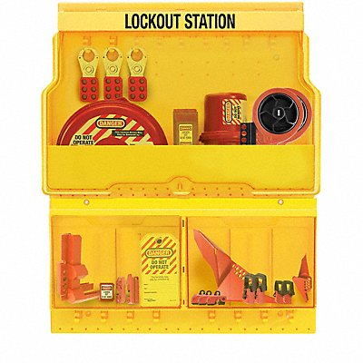 MASTER LOCK S1900VEPRE Deluxe Lockout Station Plastic Yellow