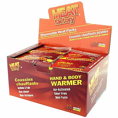 HEAT FACTORY 195340BX Hand Warmers 3 1/2 in L 2 1/2 in W PK40