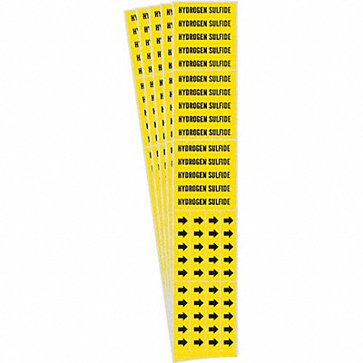 BRADY 71593CPK Pipe Marker Black Hydrogen Sulfide PK5