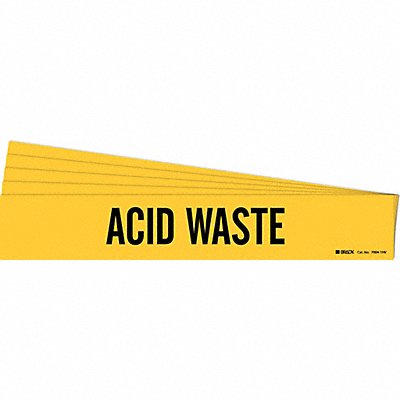 BRADY 70041HVPK Pipe Marker Black Acid Waste PK5