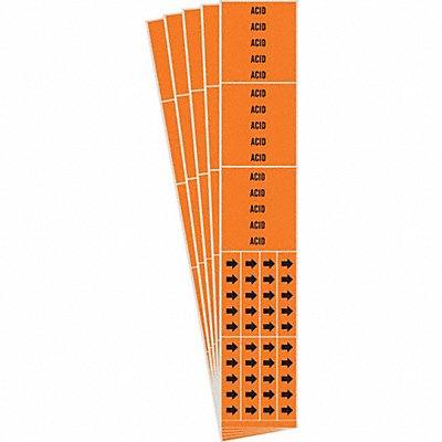 BRADY 73183CPK Pipe Marker Adhesive Black Acid PK5