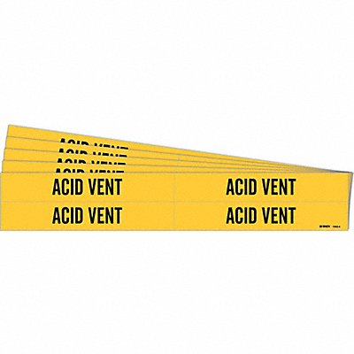 BRADY 70034PK Pipe Marker Adhesive Black Acid Vent PK5