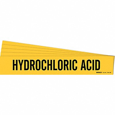 BRADY 71561HVPK Pipe Marker Black Hydrochloric Acid PK5