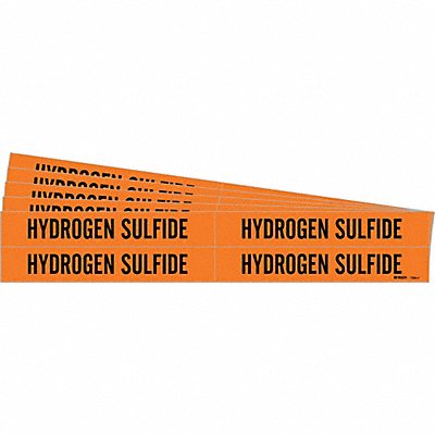 BRADY 73844PK Pipe Marker Black Hydrogen Sulfide PK5