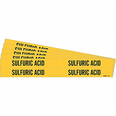 BRADY 72794PK Pipe Marker Black Sulfuric Acid PK5