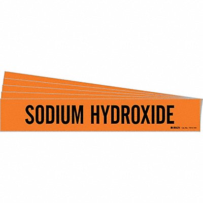 BRADY 74101HVPK Pipe Marker Black Sodium Hydroxide PK5