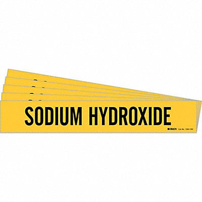 BRADY 72631HVPK Pipe Marker Black Sodium Hydroxide PK5