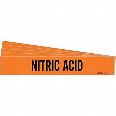 BRADY 73961HVPK Pipe Marker Black Nitric Acid PK5