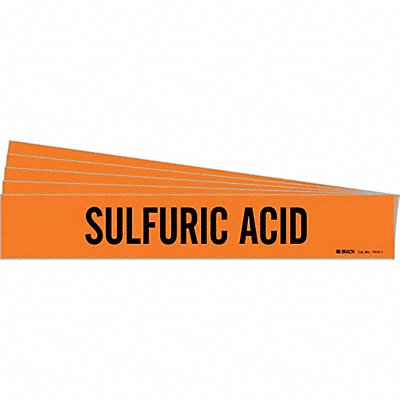 BRADY 74161PK Pipe Marker Black Sulfuric Acid PK5