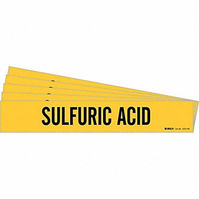 BRADY 72791HVPK Pipe Marker Black Sulfuric Acid PK5