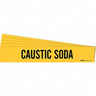 BRADY 70411PK Pipe Marker Black Caustic Soda PK5