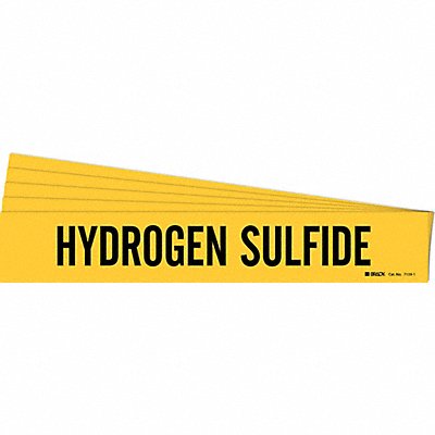 BRADY 71591PK Pipe Marker Black Hydrogen Sulfide PK5