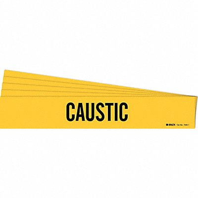 BRADY 70401PK Pipe Marker Adhesive Black Caustic PK5