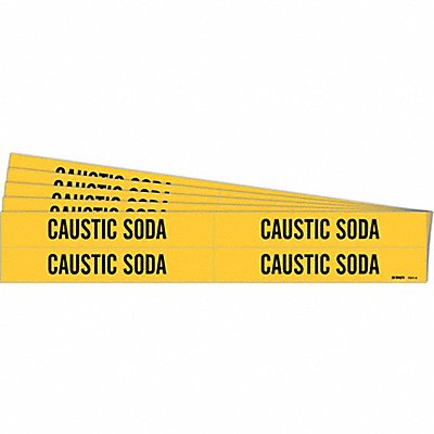 BRADY 70414PK Pipe Marker Black Caustic Soda PK5