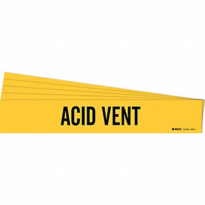 BRADY 70031PK Pipe Marker Adhesive Black Acid Vent PK5