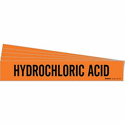 BRADY 73811HVPK Pipe Marker Black Hydrochloric Acid PK5