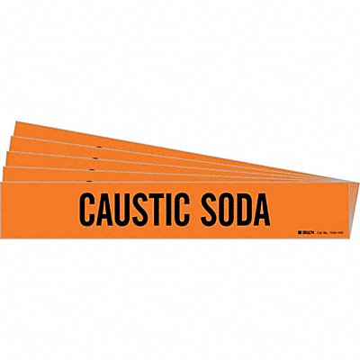 BRADY 73401HVPK Pipe Marker Black Caustic Soda PK5