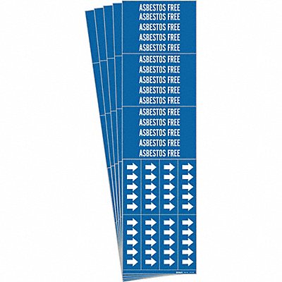 BRADY 70173CPK Pipe Marker White Asbestos Free PK5