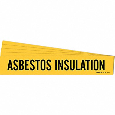 BRADY 70191PK Pipe Marker Asbestos Insulation PK5