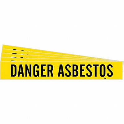 BRADY 97544PK Pipe Marker Black Danger Asbestos PK5
