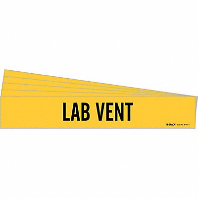 BRADY 87921PK Pipe Marker Adhesive Black Lab Vent PK5