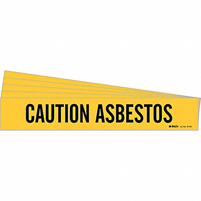 BRADY 97543PK Pipe Marker Black Caution Asbestos PK5