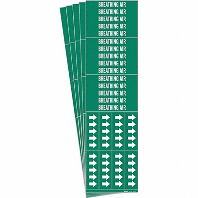 BRADY 70353CPK Pipe Marker White Breathing Air PK5