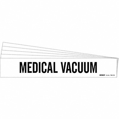 BRADY 71861HVPK Pipe Marker Black Medical Vacuum PK5